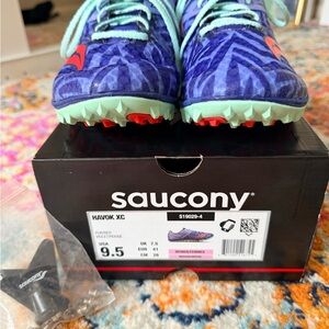 Saucony Havok XC Shoes - Women’s 9.5 Blue and Green